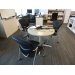 Teknion Black and Grey Rolling Guest Side Chair w Arms